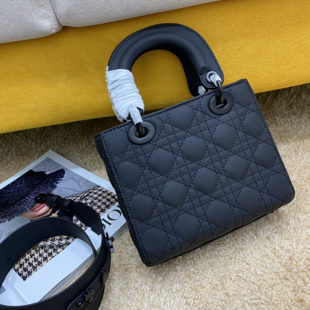 DIOR LADY MY ABC BAG 20CM BLACK ULTRAMETTE CANNAGE CALFSKIN