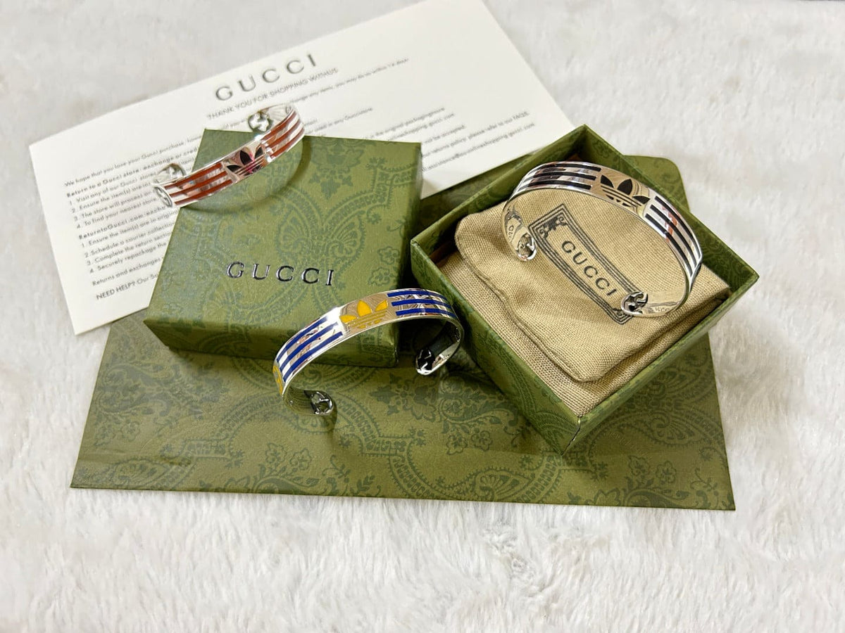 Double Gucci x Ad Cuff Black Bracelet