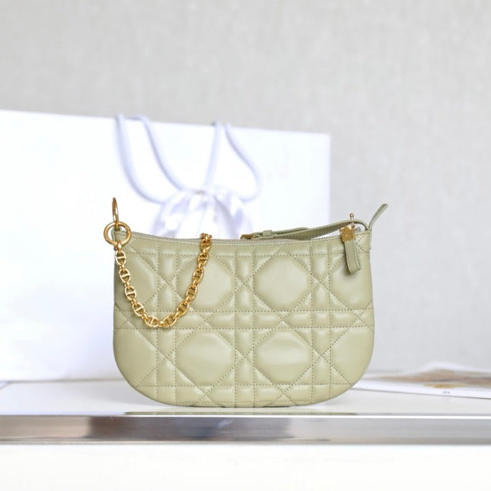 DIOR MINI CARO BAG 25 IN BEIGE LAMBSKIN