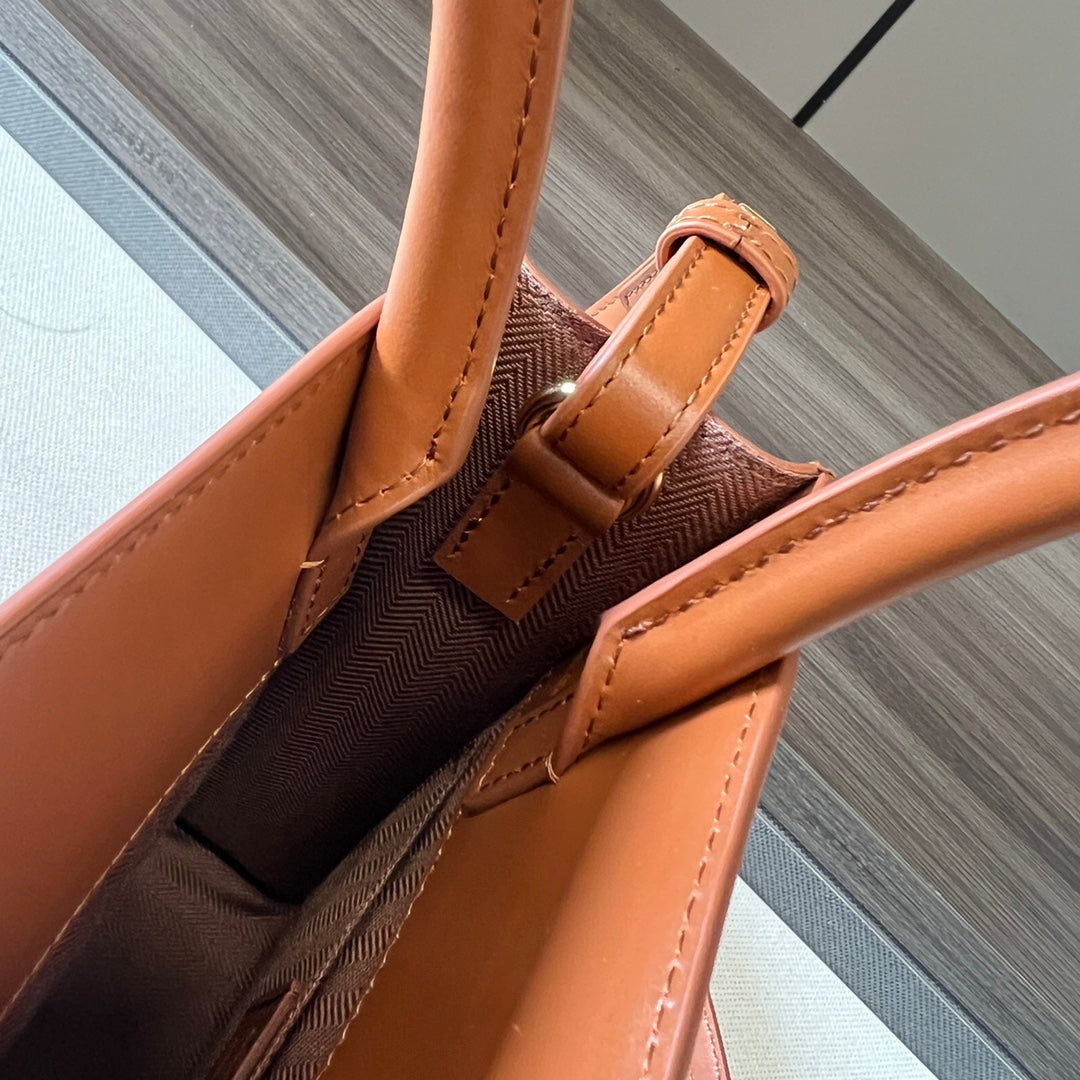 STANDARD A5 TOTE BAG IN BRONZE BROWN CALFSKIN