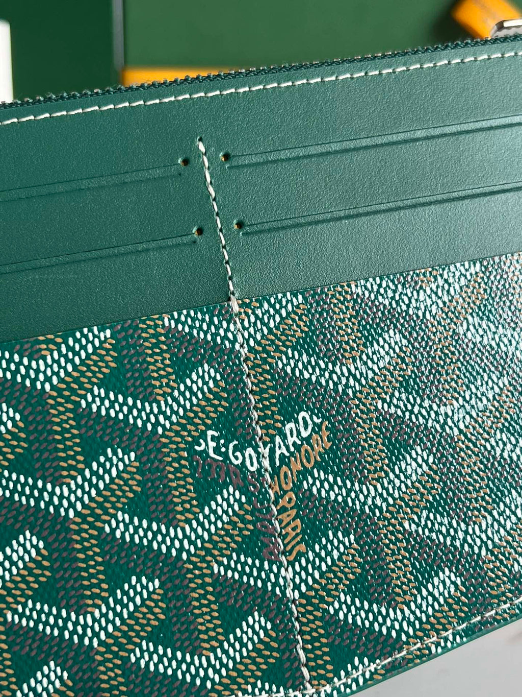 INSERT LOUISE 21 IN GREEN GOYARDINE CANVAS