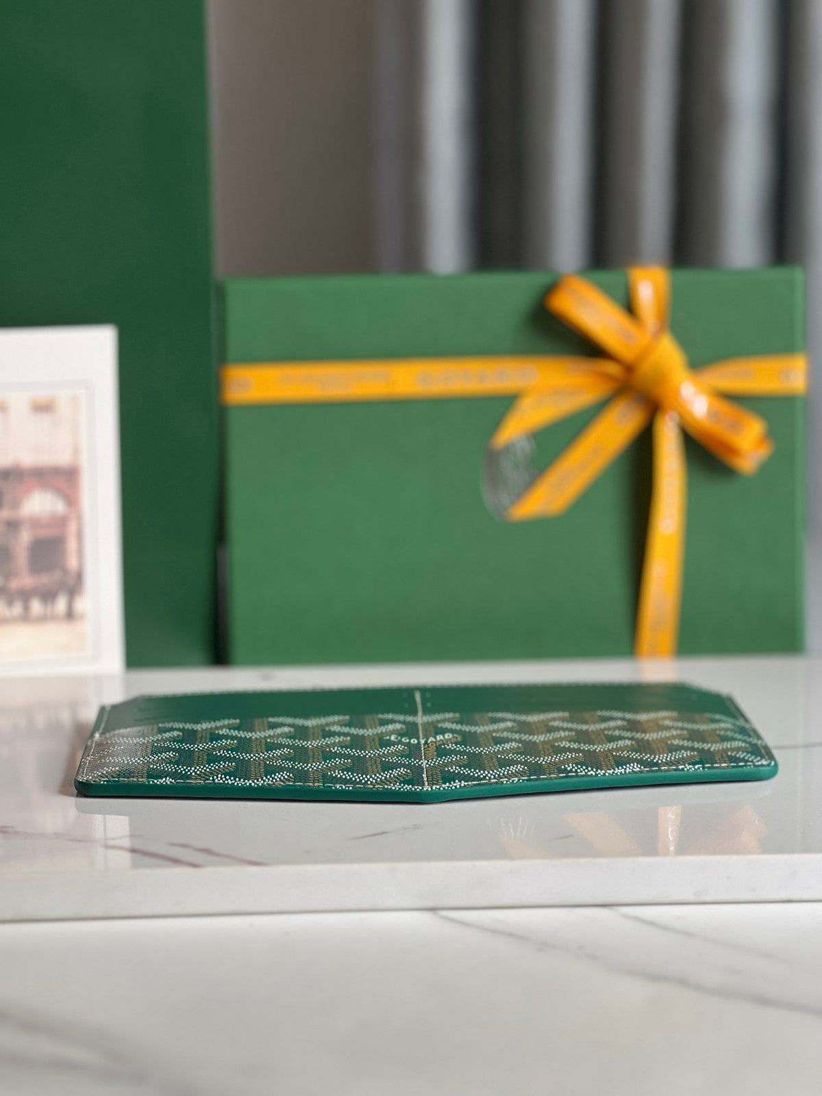 INSERT LOUISE 21 IN GREEN GOYARDINE CANVAS