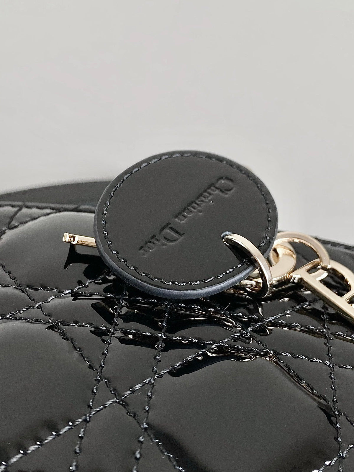 DIOR MINI D-JOY BAG 17 IN BLACK LAMBSKIN