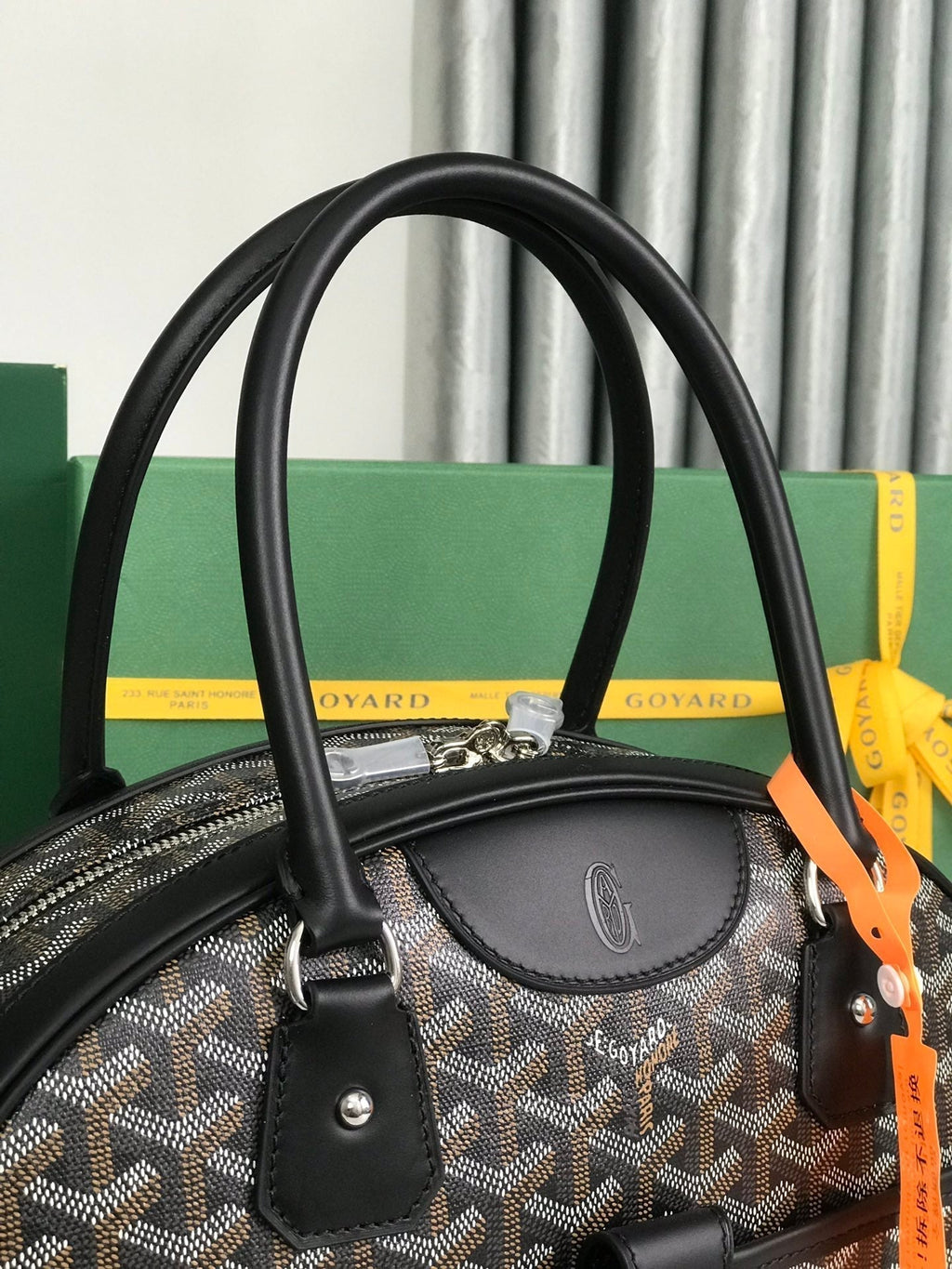 SAINT JEANNE BAG 35 IN BLACK GOYARDINE CANVAS AND CALFSKIN