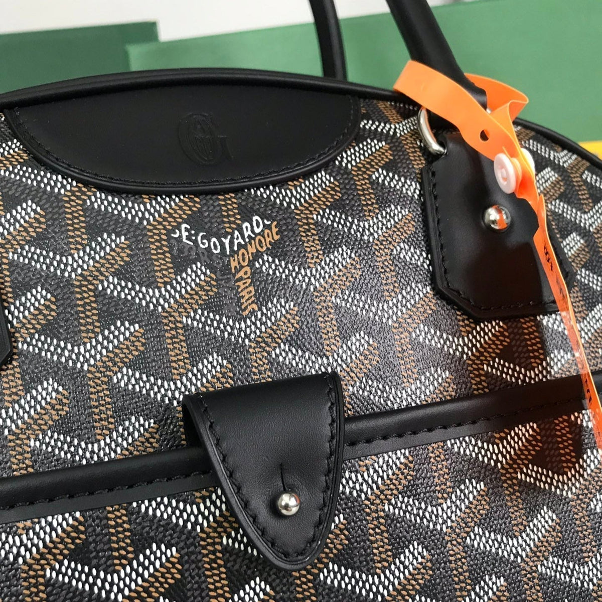 SAINT JEANNE BAG 35 IN BLACK GOYARDINE CANVAS AND CALFSKIN