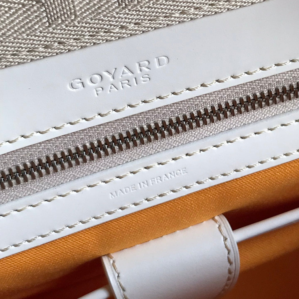 SAINT JEANNE BAG 35 IN WHITE GOYARDINE CANVAS AND CALFSKIN