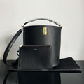 CELINE WOOL BUCKET BAG BLACK 24 ORIGINAL CALFSKIN