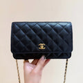CHANEL 25S MINI FLAP BAG 19 IN BLACK CALFSKIN GOLD HARDWARE