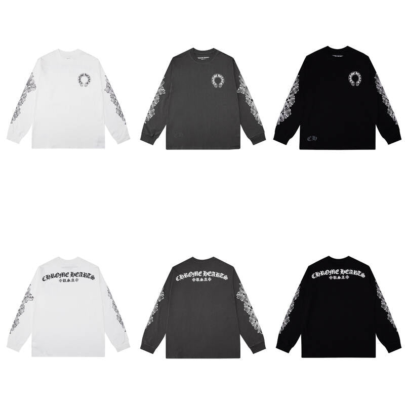 CHROME-HEARTS Men's Long-Sleeve T-shirt Sweatshirt K8005