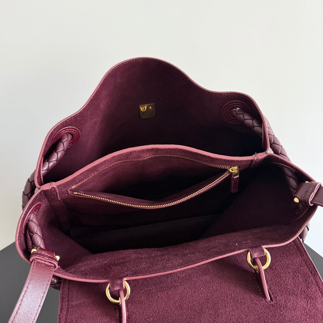 MEDIUM CIAO CIAO 34 IN BURGUNDY CALFSKIN