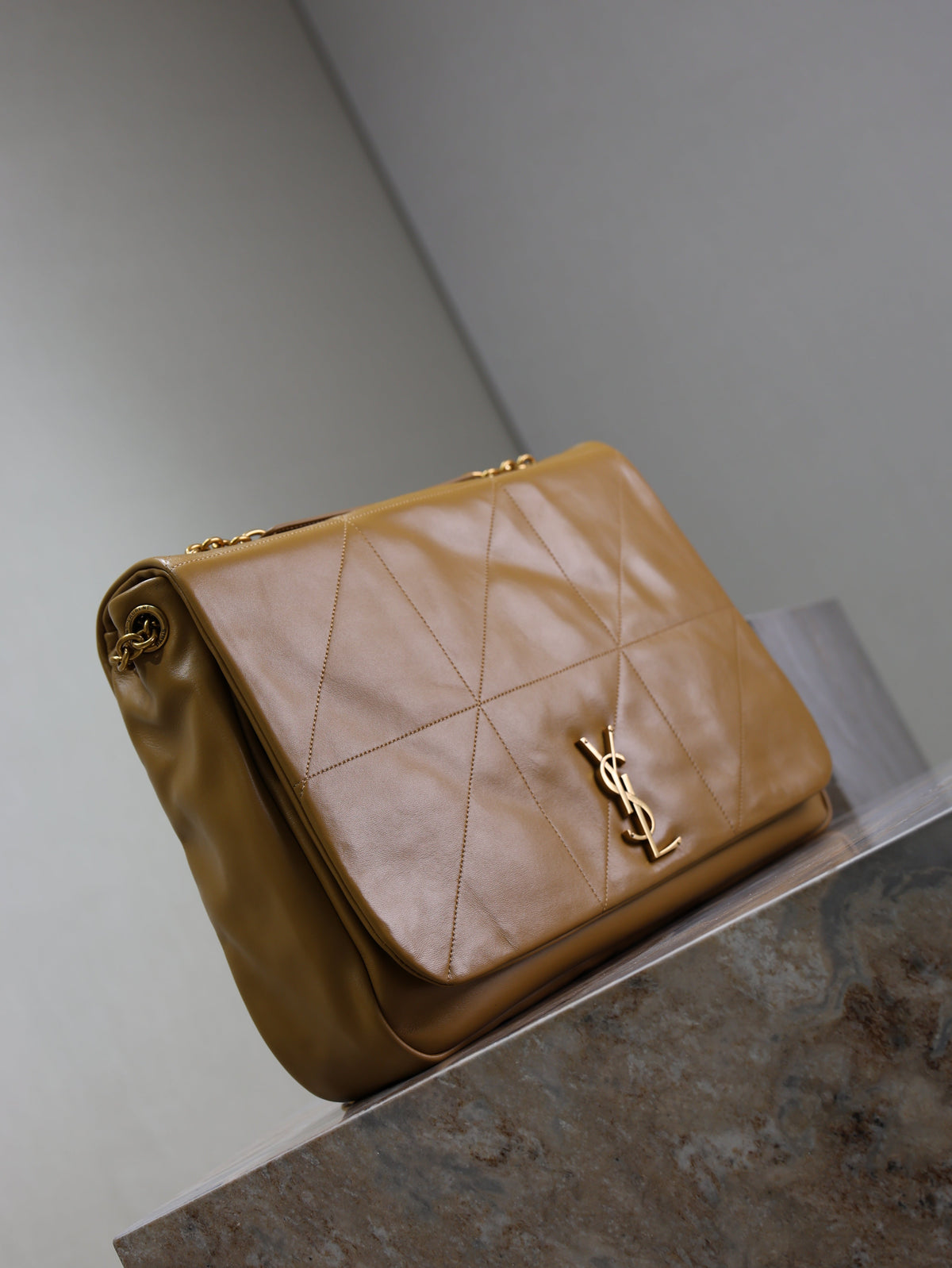 YSL 25S LARGE JAMIE 43 IN DARK GOLDENROD LAMBSKIN GOLD HARDWRE