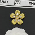 18K  Chanel Pearl Gold Brooch