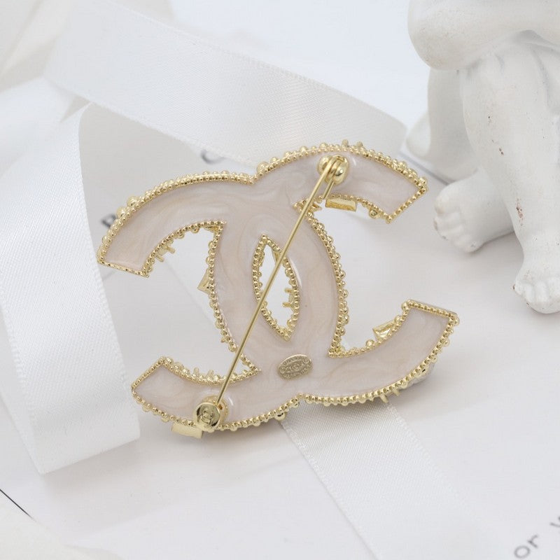 18K  Chanel Crystal Gold Brooch