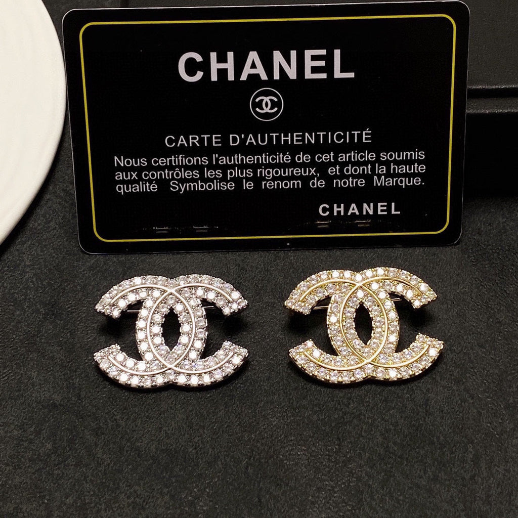 18K  Chanel Diamonds Set Broochs