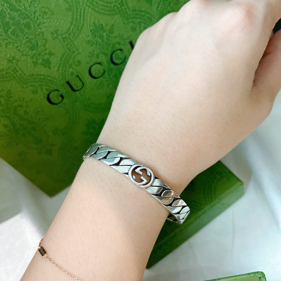 Double Gucci Interlocking Gucci Rigid Bracelet