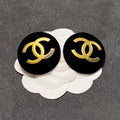 18K  Chanel Black Yellow Gold Earrings