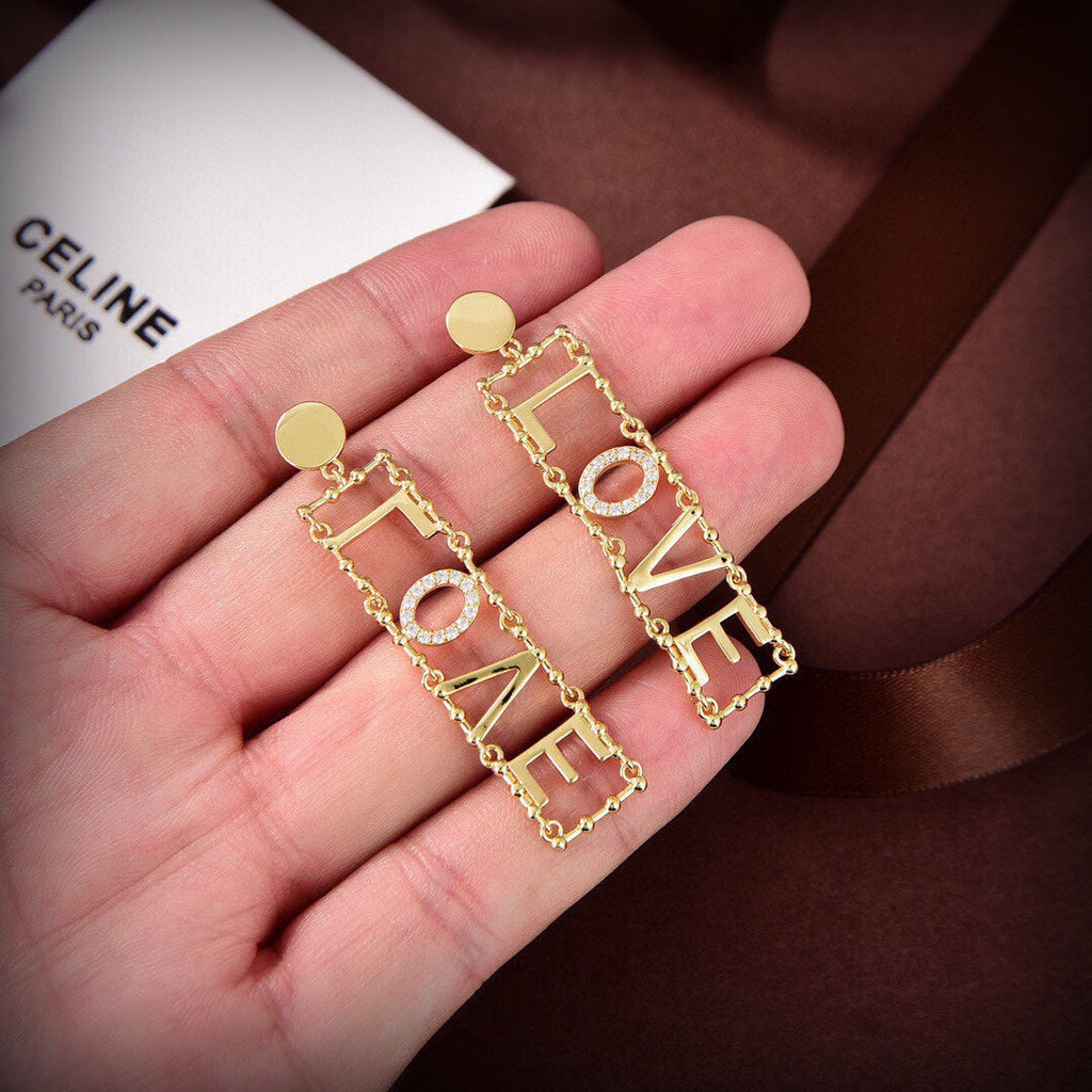 18K Celine LOVE Diamonds Earrings