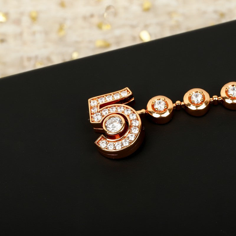18K  Chanel NO.5 Diamond Gold Bracelet