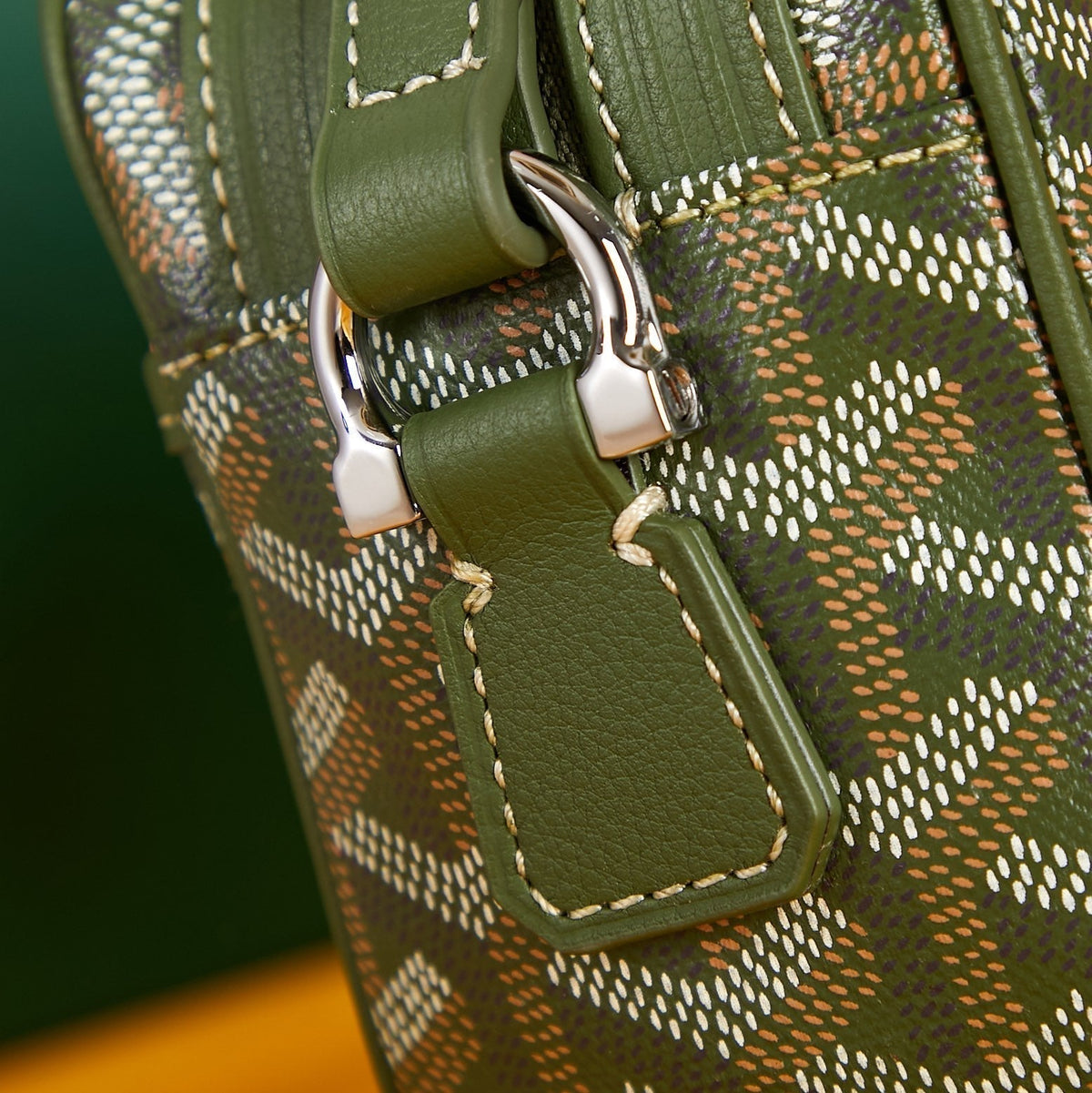CAP-VERT PM BAG 22 IN WOODLAND GREEN GOYARDINE CANVAS