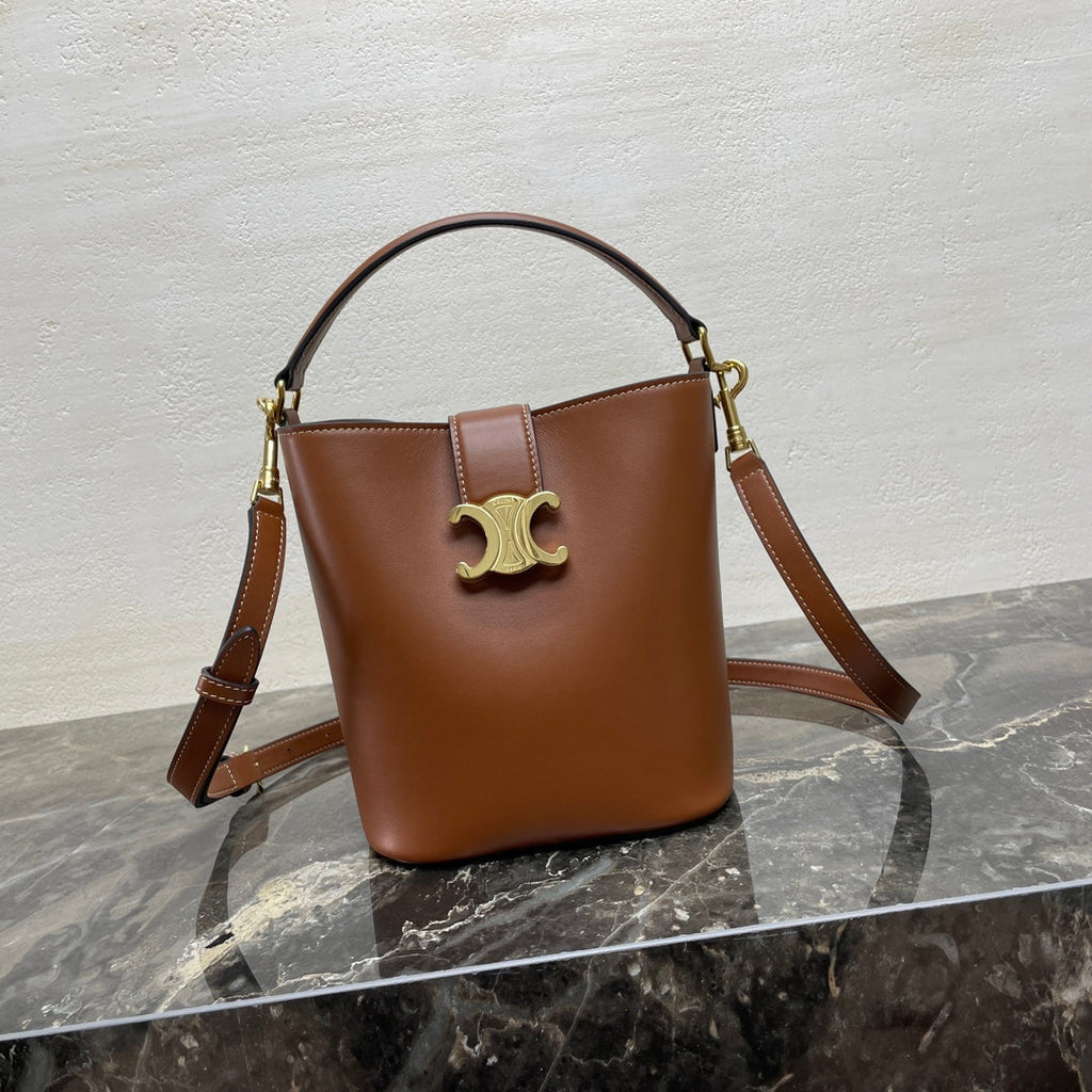 CELINE MINI 19 LOUISE BAG IN BRONZE BROWN SMOOTH CALFSKIN