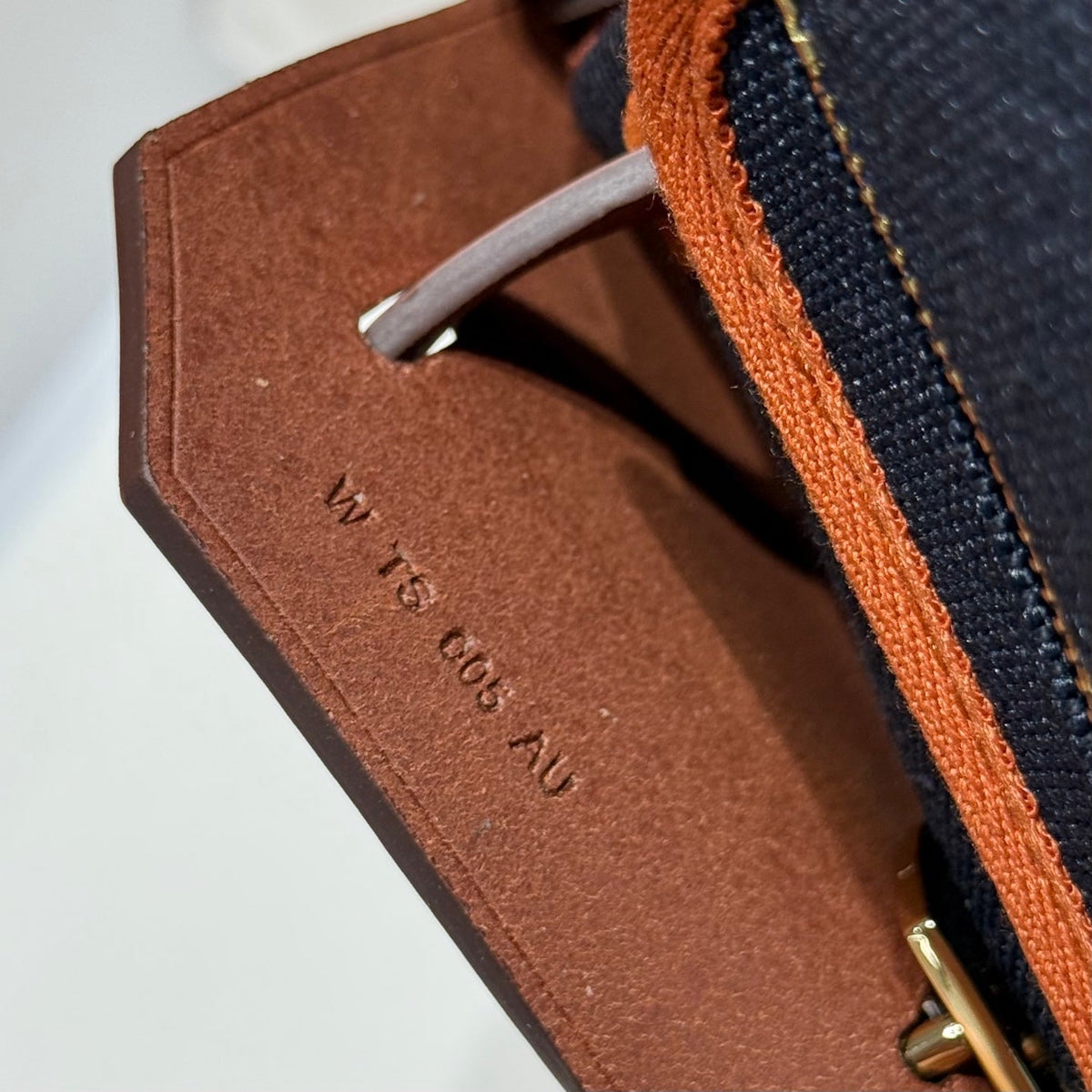 HERMES 25S MINI HERBAG 20 IN NAVY BLUE CANVAS GOLD HARDWARE