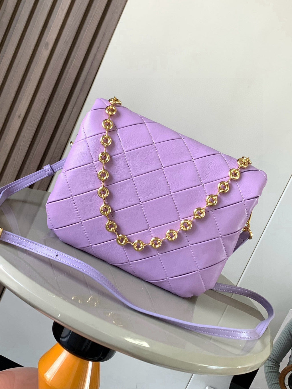 LOEWE 25S PUFFER GOYA BAG 23 IN LIGHT LAVENDER NAPPA LAMBSKIN
