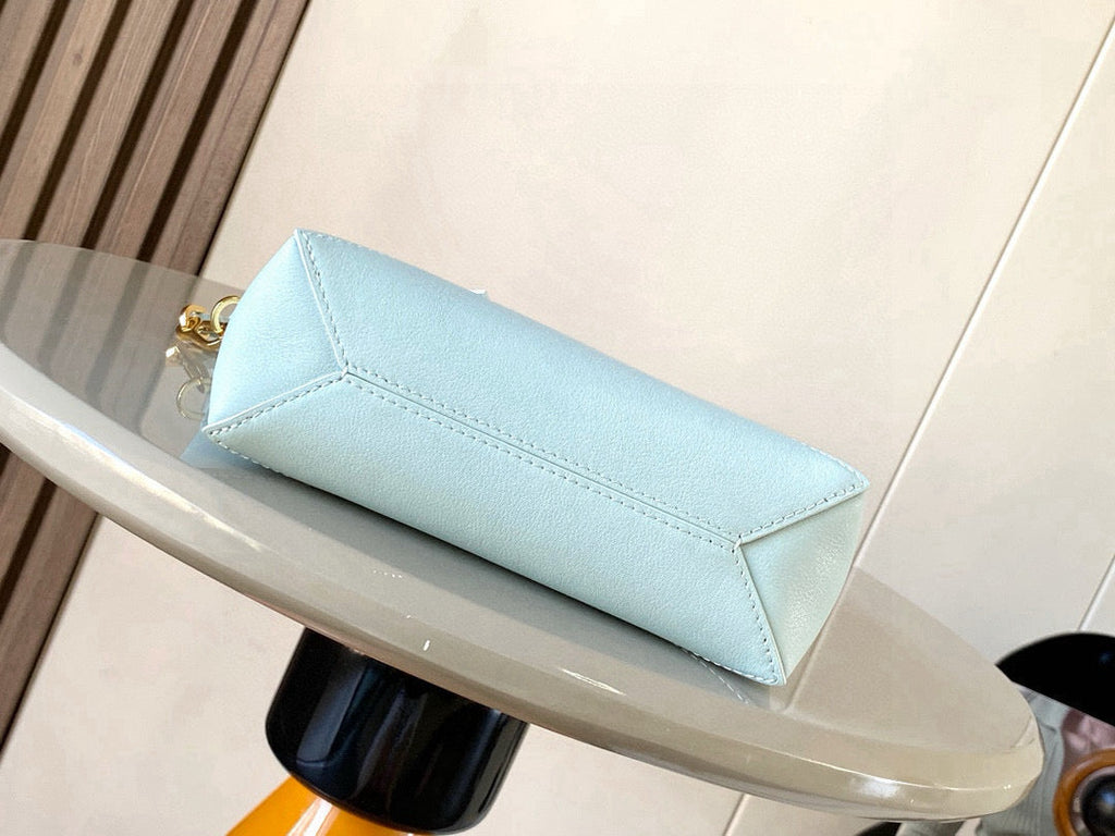 LOEWE 25S PUZZLE FOLD BAG 23 IN PALE BLUE CALFSKIN
