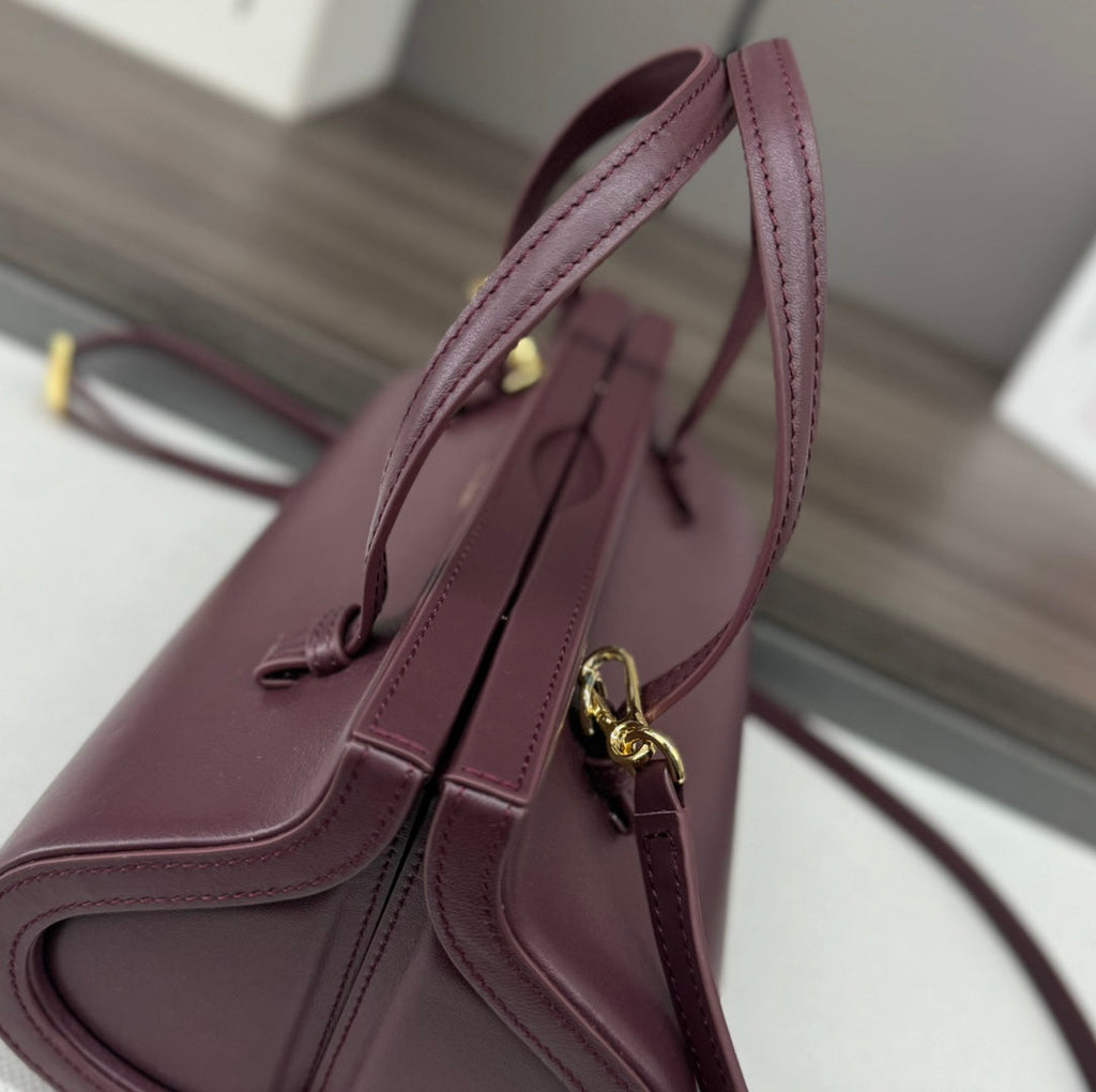 CYLINDER BAG 25 IN WINE PURPLE CALFSKIN