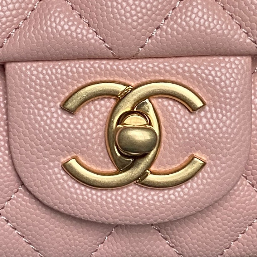 CHANEL 25S FLAP BAG 19 IN PINK CALFSKIN GOLD HARDWARE