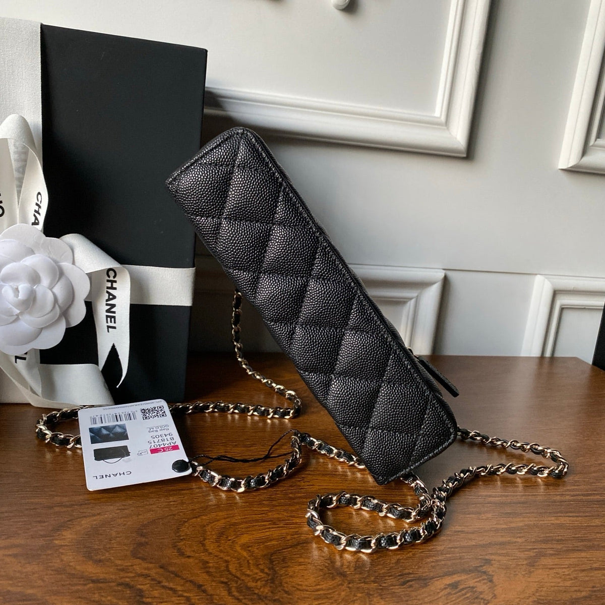CHANEL 25S VANITY BAG 20 IN BLACK CAVIAR LEATHER