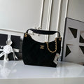 CHANEL 25S HOBO BAG 31 IN BLACK SUEDE WITH GOLD HARDWARE