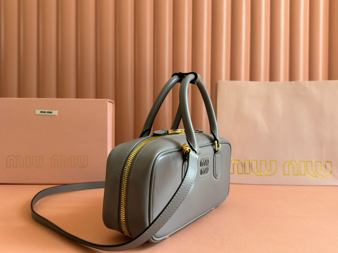 ARCADIE BAG 27 IN DARK GREY SHINY CALFSKIN