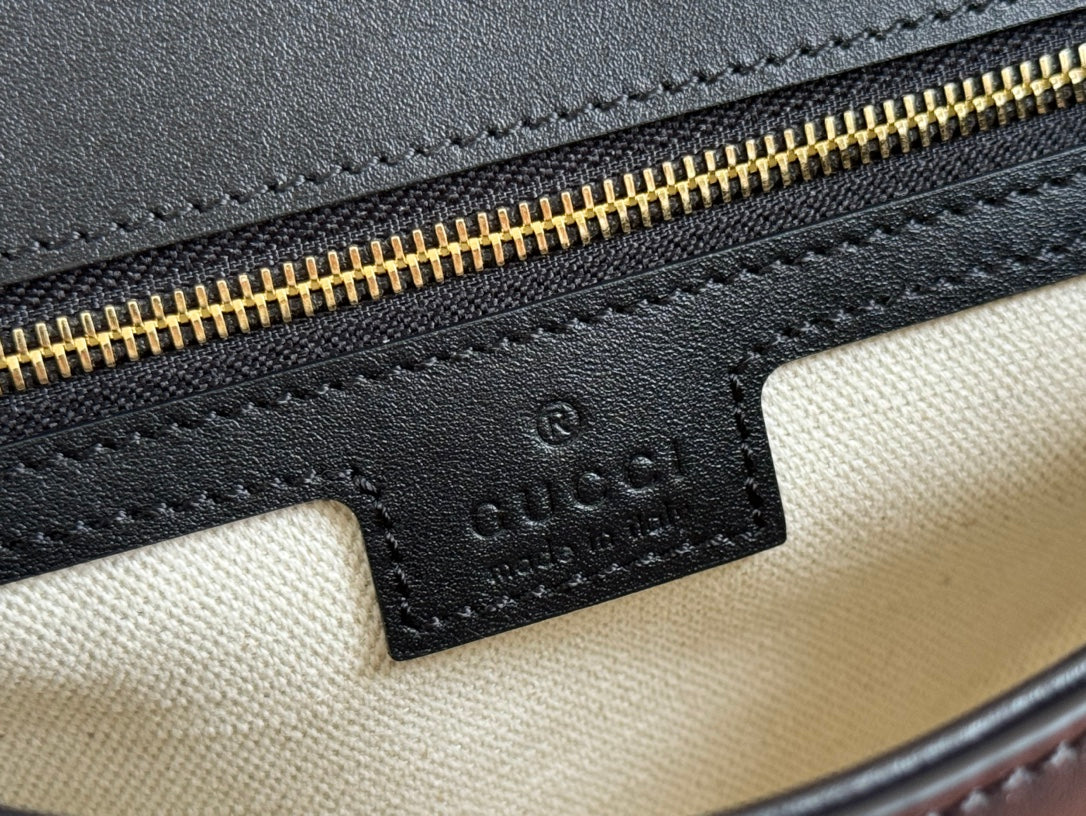 GUCCI 26S BLONDIE SHOULDER BAG 26 IN BLACK CALFSKIN
