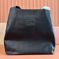 LARGE HOBO TOTE BAG 46 IN BLACK CALFSKIN