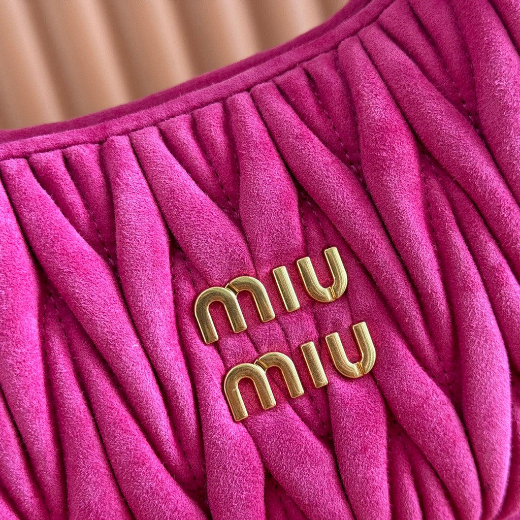 MIUMIU SUEDE HANDBAG 23 DEEP FUCHSIA
