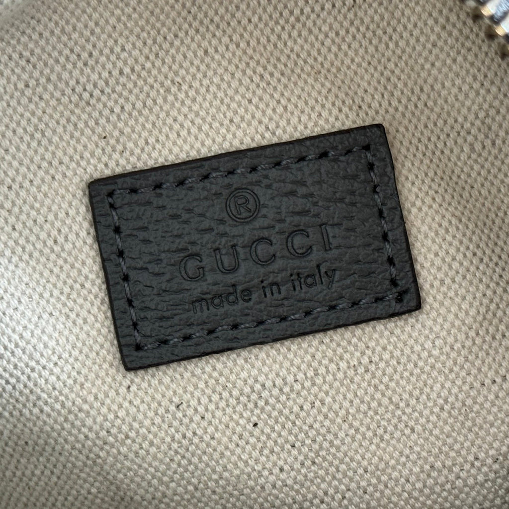 GUCCI 25S OPHIDIA MINI SHOULDER BAG 19 CM IN GREY SUEDE