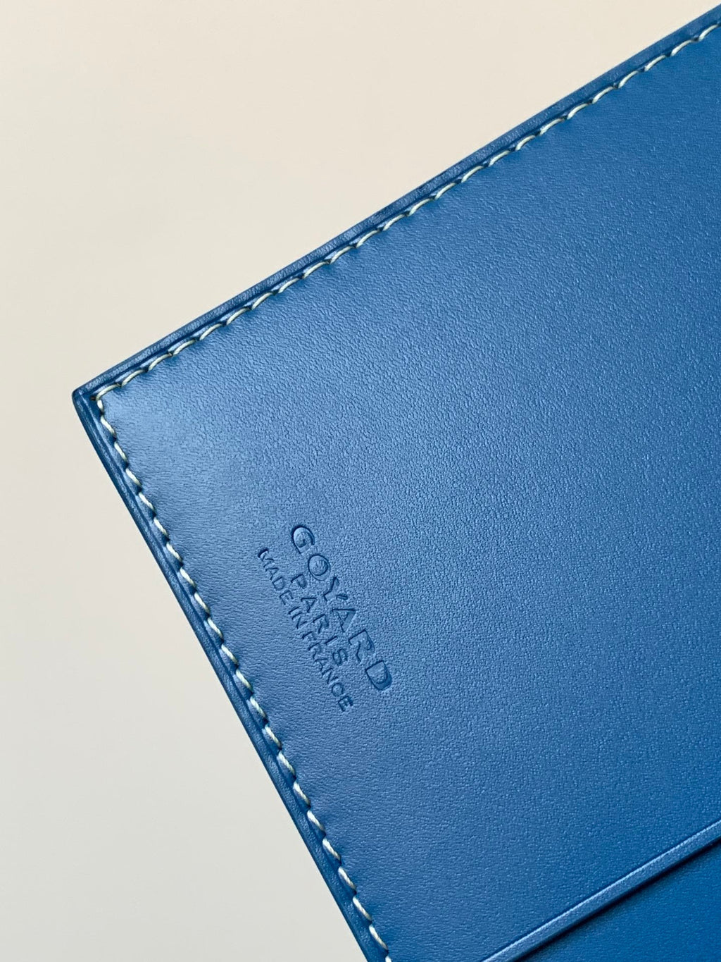 RICHELIEU CHECKBOOK WALLET 19 IN SAPPHIRE BLUE GOYARDINE CANVAS AND CALFSKIN