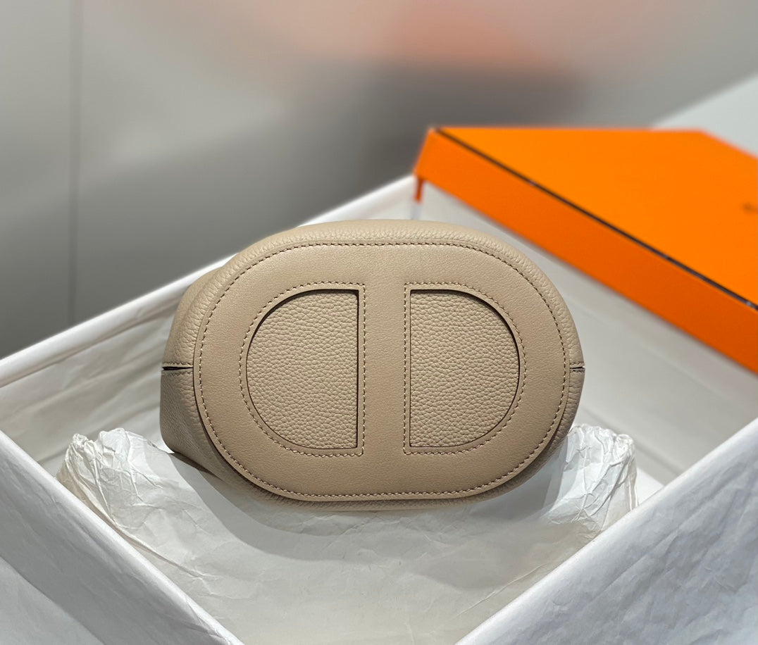 HERMES 25S IN THE LOOP 18 IN LIGHT BROWN CALFSKIN SILVER HARDWARE