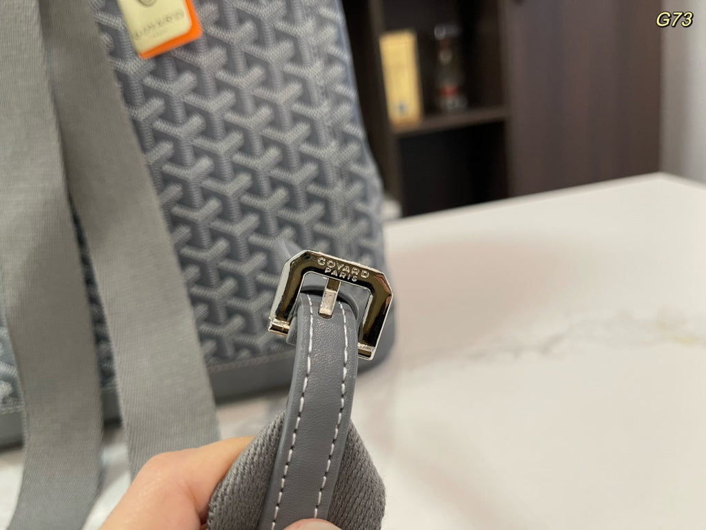 ALPIN BACKPACK 37 IN GREY LAMBSKIN AND GOYARDINE CANVAS