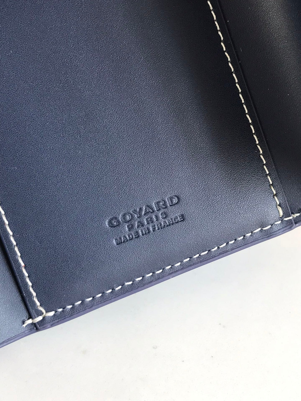 SAINT-GABRIEL WALLET 12 IN NAVY BLUE CALFSKIN AND GOYARDINE CANVAS