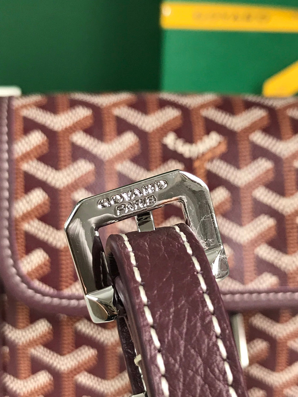 GRAND BLEU 16 IN WINE RED GOYARDINE CANVAS AND LAMBSKIN