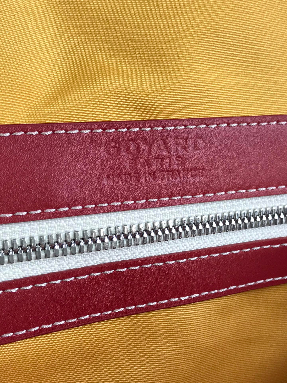 BOSTON 50 BAG IN RED GOYARDINE CANVAS AND CALFSKIN TRIM
