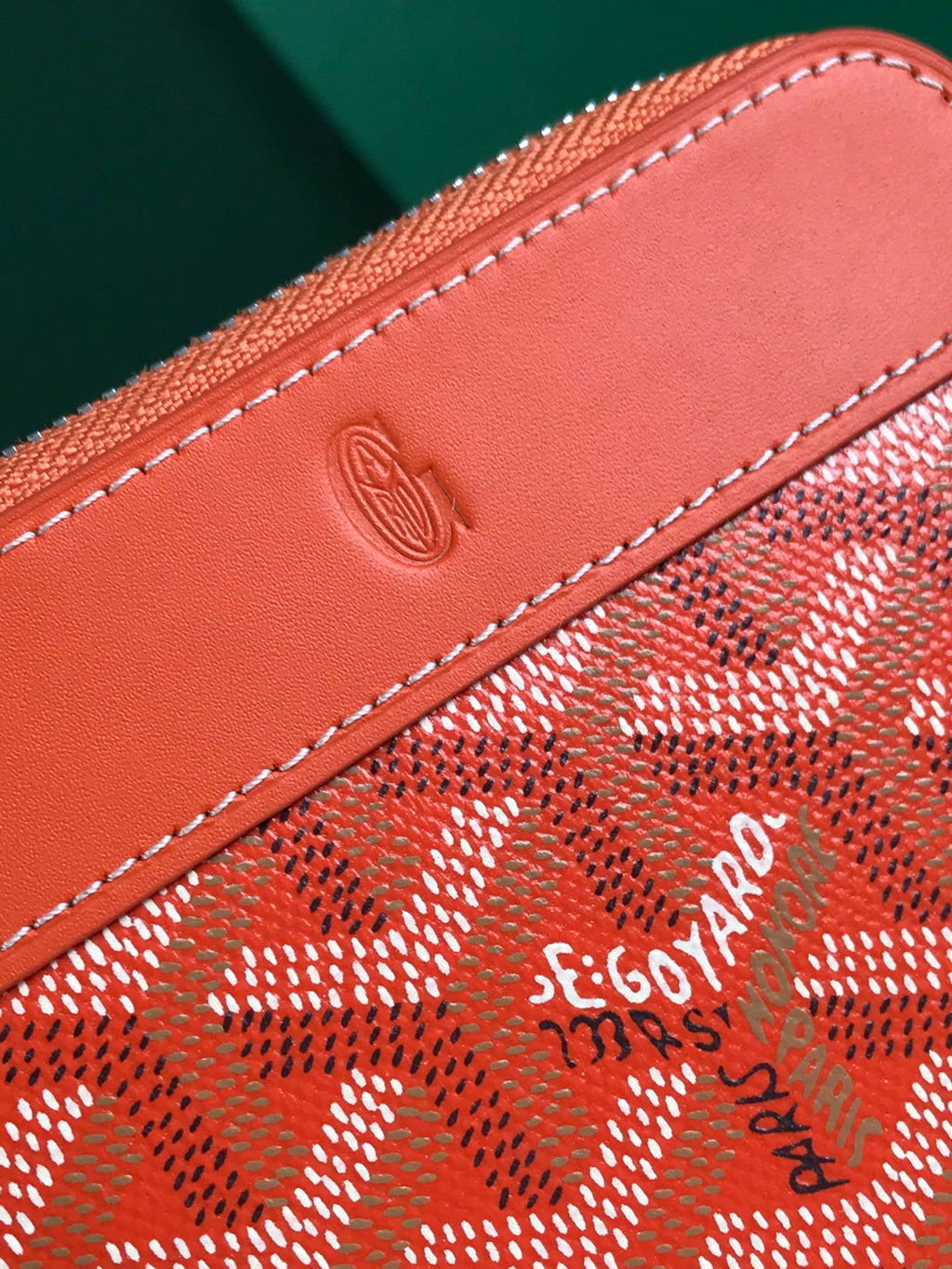 MATIGNON MINI WALLET 11 IN ORANGE GOYARDINE CANVAS AND CALFSKIN