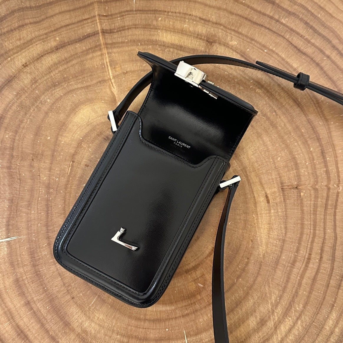 SOLFERINO 18 BLACK CALFSKIN PHONE BAG