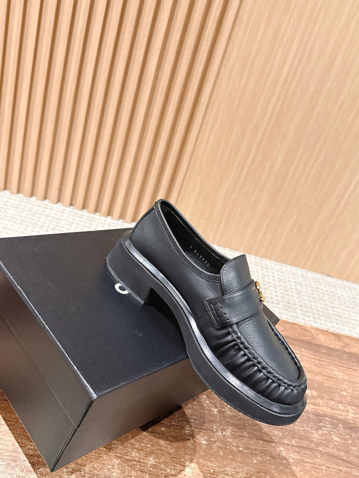 CHANEL 25S DOUBLE MONK STRAP PLEATED LOAFERS BLACK IN CALFSKIN