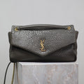 YSL 25S CALYPSO BAG 38 IN ARMY GREEN GRAINED LAMBSKIN GOLD HARDWRE