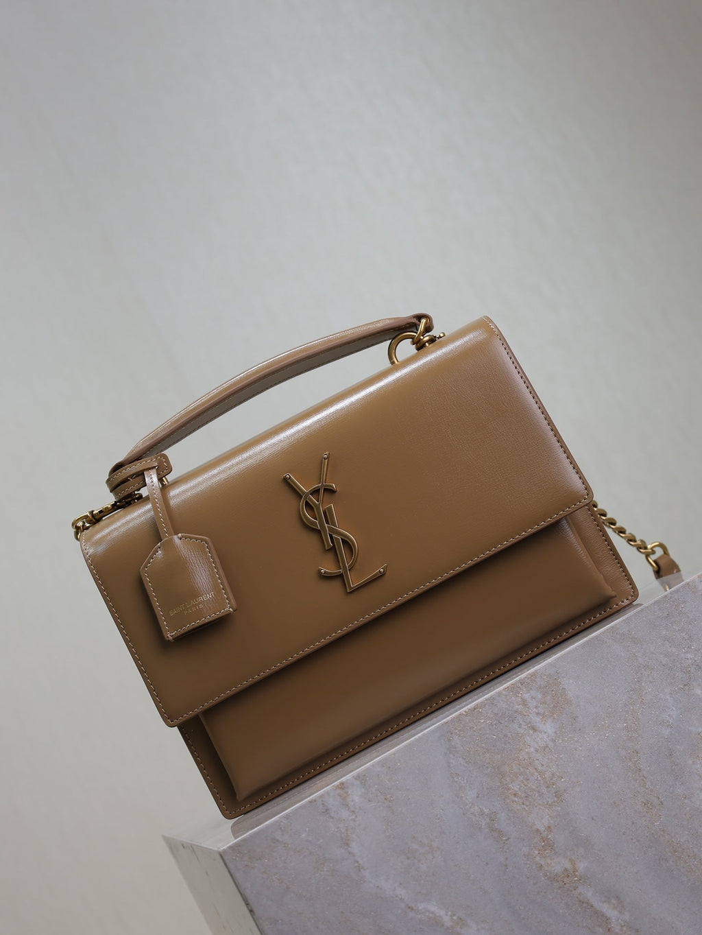 YSL 25S SUNSET MM 25 IN FOX CALFSKIN GOLD HARDWARE