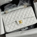 CHANEL 25S FLAP BAG 25.5 CM IN WHITE LAMBSKIN